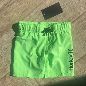 NWT Hurley Boys 2T Neon Green Heather board shorts swim trunks